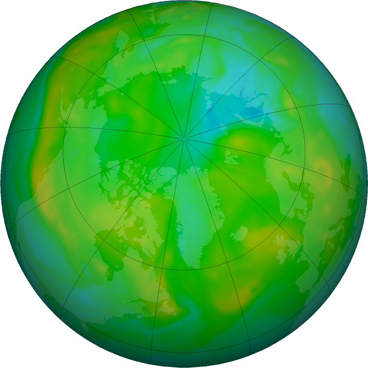 Arctic ozone map for 18 July 2019